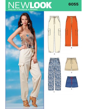 Patrón New Look para pantalones de mujer en diferentes longitudes N6055 Talla 32-42
