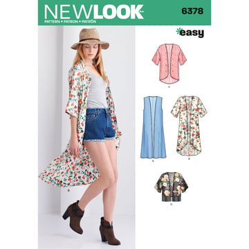 Patrón New Look para chaquetas kimono de mujer #N6378 Tallas 32-50