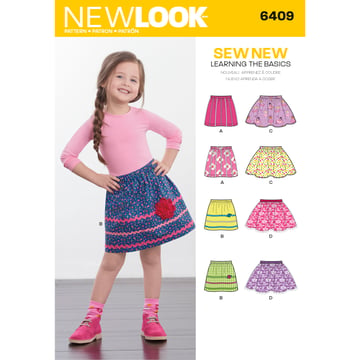New Look patrón para niña Misses' túnica y top con variaciones de escote N6409