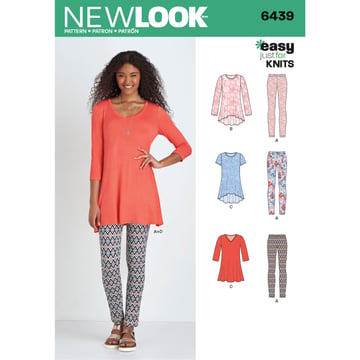 New Look patrones de costura para túnicas de punto con leggings #N6439