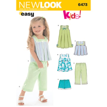 Patrón New Look para bebés Kimono sencillo con diferentes longitudes y mangas N6473