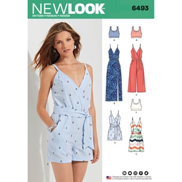 Vestido de señora con variaciones en el escote, mangas y bolsillos  #N6493