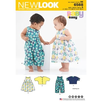 Patrón New Look Vestido para bebé niña en dos longitudes N6568