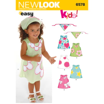 Patrón New Look para vestidos de bebé N6578