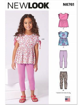 Patrón New Look Top para niña tallas 3-8 años N6761