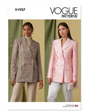 Patron Vogue Veste à double boutonnage pour femme, doublée #V1927 Taille 44-52