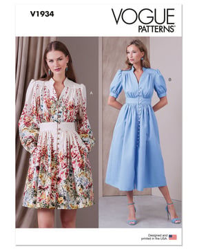 Patron Vogue robe femme style années 50 #V1934 taille 44-52
