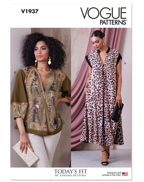 Patron Vogue Robe / Tunique Femme #V1937 Taille 32-50