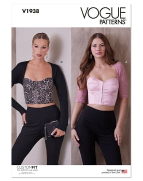 Patron Vogue Top corset pour femmes avec boléro #V1938 Taille 44-52