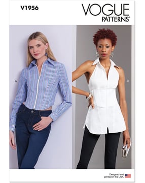 Patron Vogue V1956A5 Blouse femme avec fermeture éclair Taille 32-40
