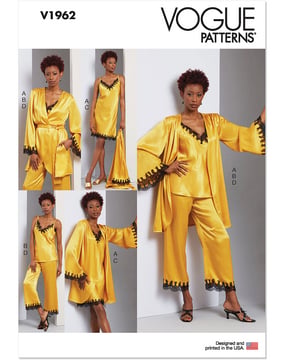 Patron Vogue V1962A5 Lingerie féminine et vêtements de nuit Taille 32-40