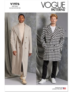 Patron Vogue V1976AA Manteau homme coupe décontractée Taille 44-52