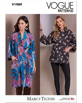 Patron Vogue Femme Veste ample style kimono #V1989 Tailles 32-50