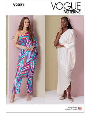 Set de patrons Vogue pour femmes Robe asymétrique et pantalon # V2021 Tailles 34-48