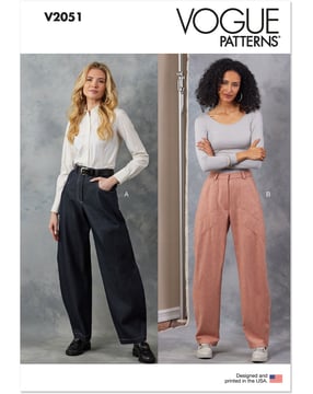 Patron Vogue Pantalon Femme avec jambe évasée #V2051.H5 Taille 32-40