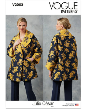 Patron Vogue Manteau court femme #V2052.B5 Taille 34-42