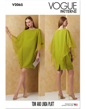 Patron Vogue robe femme avec manches chauve-souris #V2065.B5 tailles 34-42
