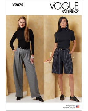 Patron Vogue pantalon et short pour femme à jambes larges #V2070.Y5 Taille 44-52