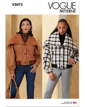 Patron Vogue Veste Bomber Femme #V2072.A Taille XS-XXL