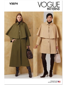 Patron Vogue Manteau Femme #V2074.A Taille S-XXL