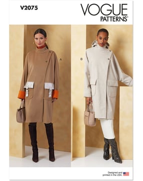 Patron Vogue Manteau Femme #V2075.A Taille XS-XXL