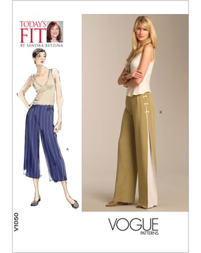Patron Vogue Pantalon Marlene Femme #V1050 Taille 32-50