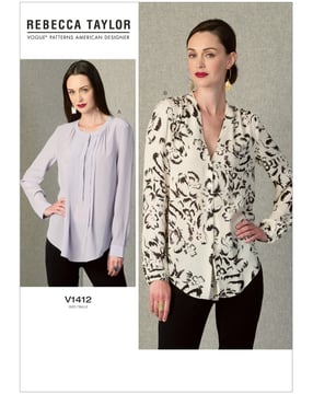 Patrons Vogue Blouses pour femmes Design : Rebecca Taylor #V1412 Taille 34-42