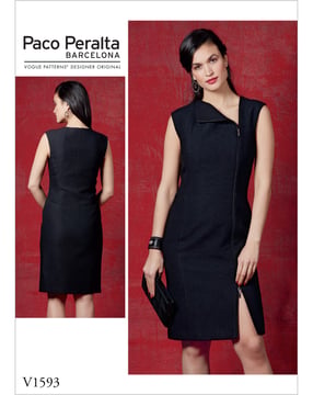 Patron Vogue robe cintrée pour femme #V1593 taille 32-40