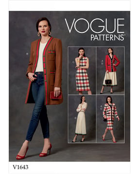 Patrons Vogue Robe Femme Veste Jupe #V1643 Taille 32-40