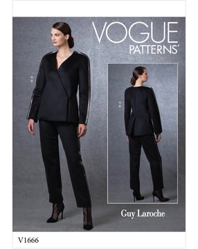 Patron Vogue pour femme, ensemble composé d'une veste et d'un pantalon #V1666 tailles 32-40