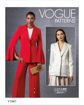 Patron Vogue pour veste femme #V1667 tailles 32-40