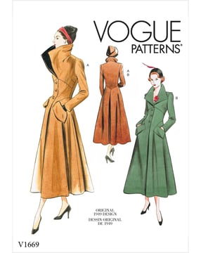 Patron Vogue manteau femme #V1669 tailles 32-40