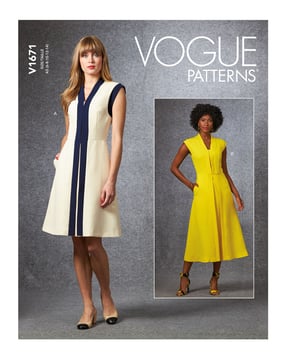 Patrons Vogue Robes sans manches pour femmes #V1671 Taille 40-48