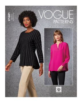 Patron Vogue Tunique femme longueur midi #V1681 tailles 40-48
