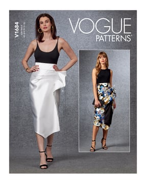 Patron Vogue Jupe portefeuille femme #V1684 Taille 32-40