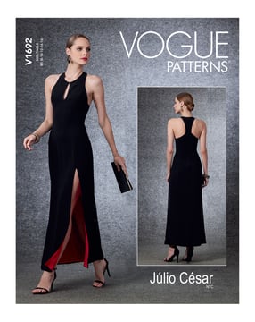 Patron Vogue Robe de soirée femme avec découpe #V1692 Taille 34-42