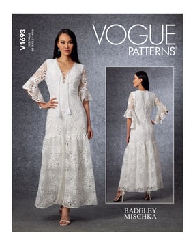 Patron Vogue Robe à volants pour femme #V1693 Taille 42-50