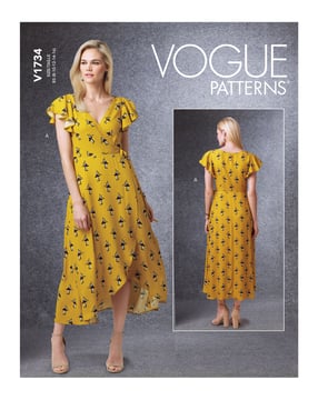 Patron Vogue Robe portefeuille femme #V1734 Taille 34-42