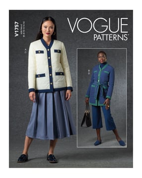 Patron Vogue ensemble femme composé d'une veste, d'un pantalon et d'une jupe #V1757 Taille 34-42