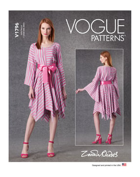 Patron Vogue Robe Femme avec ceinture #V1796 Taille 42-50