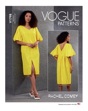 Patron Vogue Robe Femme avec fente #V1798 Taille 34-42