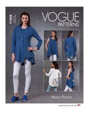 Patron Vogue Tunique et blouse longue femme #V1808 Tailles 42-50