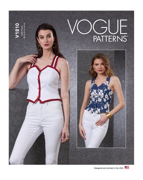 Patrons Vogue Tops pour femmes #V1810 Taille 34-42