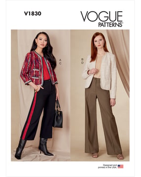 Patrons Vogue Veste et Pantalon Femme #V1830 Taille 34-42