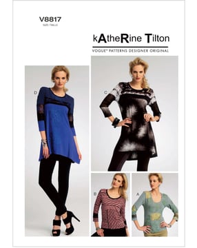 Patrons Vogue pour chemises femme manches longues #V8817 Taille 42-50