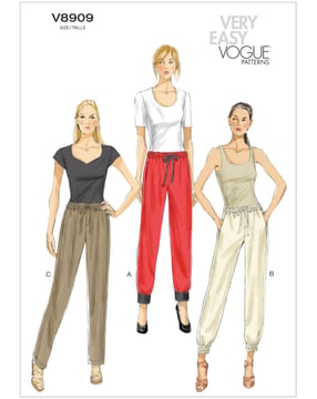 Patrons Vogue pour pantalons femmes coupe droite #V8909 tailles 42-50