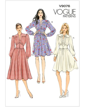Patron Vogue Robe Femme avec empiècement à la taille Mini, Midi et Maxi #V9076 Taille 40-48