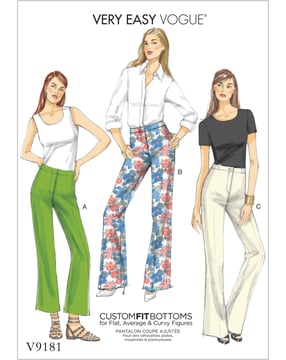 Patron Vogue pantalon femme avec jambe évasée #V9181 tailles 40-48