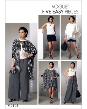 Patron Vogue pour femme, ensemble composé d'un poncho, d'un top, d'un short et d'un pantalon #V9191 Taille 32-40