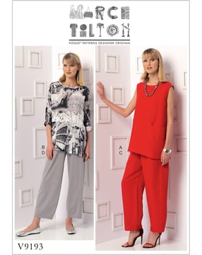 Patron Vogue Tunique Femme Pantalon #V9193 Taille 42-50
